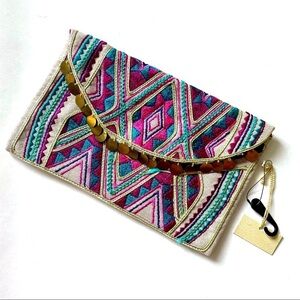 NWT Limited Edition Boho Embellished Clutch